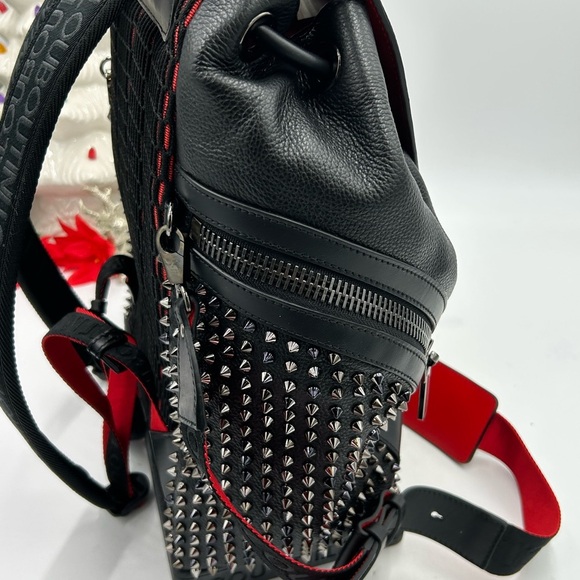 Unisex, Christian Louboutin, EXPLORAFUNK, black calf, leather backpack spiked - Picture 3 of 16